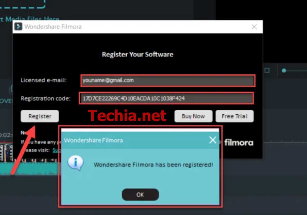 Filmora 7.5.0 Licensed email and Registration code